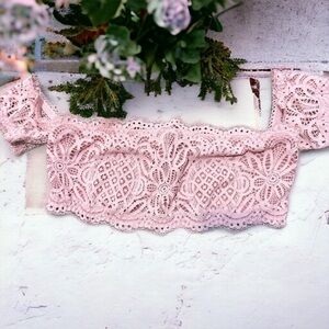 Victoria secret dream angels blush lace off the shoulder bralette  S